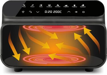 Мультифункціональна аерофритюрниця та BBQ-гриль G3 Ferrari Friggisano BBQ G10181, 2000 Вт, 10 л XXL, 8 програм, бездимовий гриль, BPA- та PFOA-safe, чорний/сріблястий
