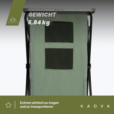 Кемпінгова шафа KADVA Camping CAMPShelf 13, полиця для відпочинку на природі, 50x60x98 см, поліестер, зелена