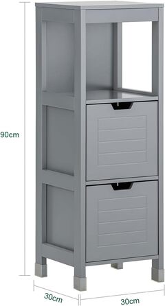 Тумба для ванної SoBuy FRG127-SG, темно-сіра, з ніжками, 30x90x30 см