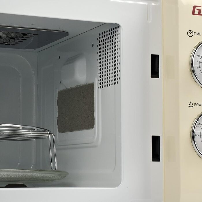 Мікрохвильова піч Girmi FM21 комбінована, 20 л, 700+800 Вт, ретро-дизайн, кремова, для однієї особи