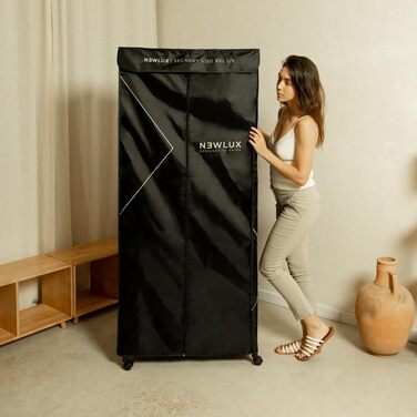 Портативний електричний сушарка для одягу Newlux Secadry (1200W) з UV-дезінфекцією, місткість 15 кг, 4 режими, таймер 180 хв, чорний