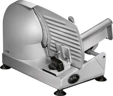 Електрична скибочкарка Clatronic MA 3585 з ножем 190 мм із нержавіючої сталі, регульована товщина нарізки 0–15 мм, металева конструкція, 150 Вт, для хліба та ковбаси