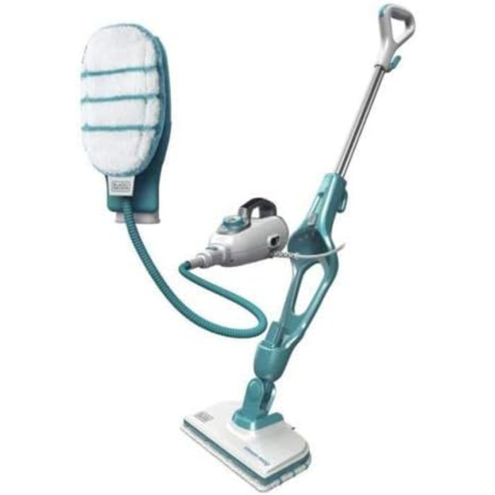Парова швабра Black+Decker STEAMITT 13-в-1 з ручним пароочисником, рукавичкою, 12 насадками, 1300 Вт, резервуар 500 мл, нагрів 15 сек