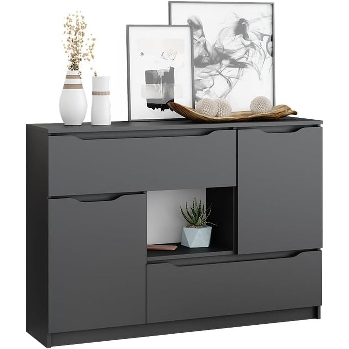 Комод Vicco Ruben антрацитовий 120x84 см, 2 шухляди