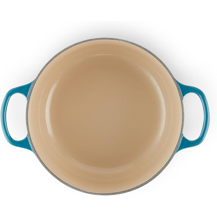 Чавунна каструля Le Creuset Signature з кришкою, кругла, 20 см, 2,4 л, для всіх плит і індукції, Deep Teal