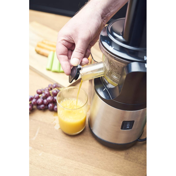 Соковижималка GASTROBACK Slow Juicer Advanced Vital, чорна, срібляста, повільного віджиму, для овочів і фруктів