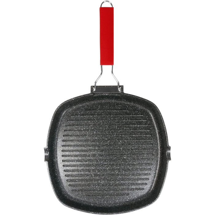 Сковорода-гриль Moneta Pro Grill 28x28 см з антипригарним покриттям, складаною ручкою, підходить для індукції