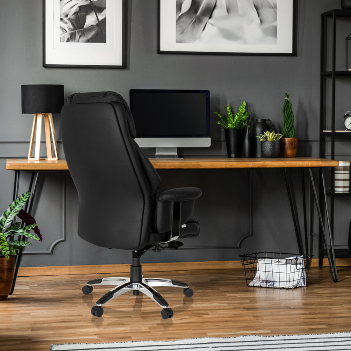 Офісне крісло / крісло керівника PRADO штучна шкіра чорний hjh OFFICE
