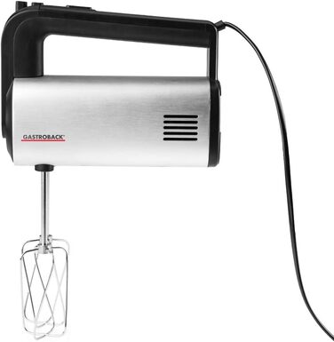 Ручний міксер GASTROBACK 40983 Design Pro, 500 Вт, 5 швидкостей, турборежим, алюмінієвий корпус, сріблясто-чорний