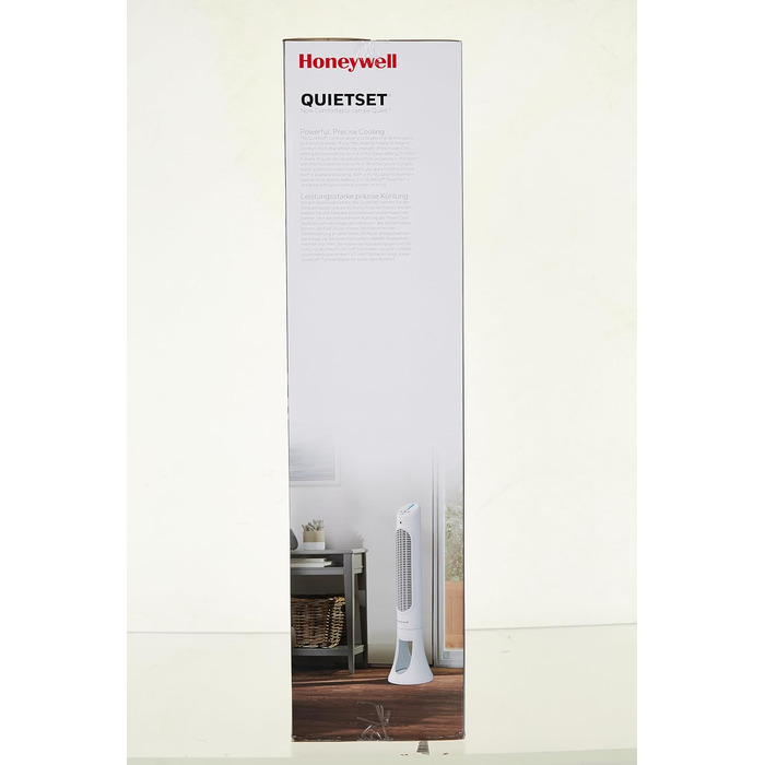 Оцилюючий турбовентилятор Honeywell QuietSet HYF260 для всієї кімнати, 5 швидкостей, 80° осциляція, таймер, автоматичне вимкнення підсвітки, пульт ДК