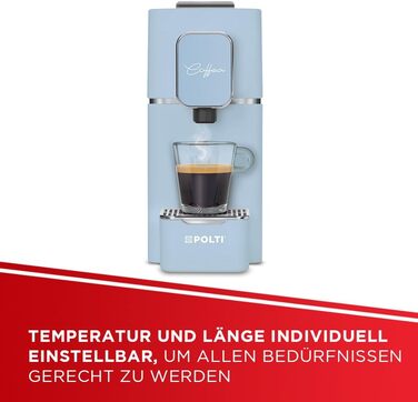 POLTI Coffea S15W: Еспресо-машина з сумісністю з E.S.E. Pads 44 мм, об'єм бака 0,85 л, тиск помпи 19 Bar, білий (світло-блакитний) колір