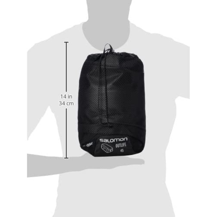 Сумка-баул Salomon Duffel 45 л для подорожей, унісекс, міцна, чорна