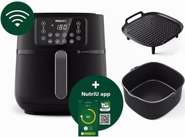 Аерофритюрниця Philips Connected Airfryer XXL HD9285/96 5000-серія, 7.2 л, на 6 осіб, 16 програм, чорна