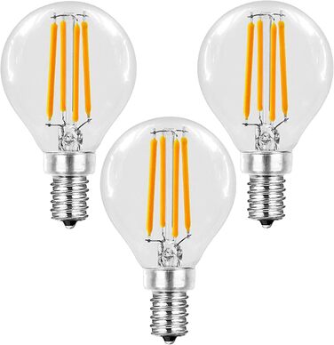 Світлодіодна лампа Trango E14002-3, 5 Вт, 450 Лм, 3000K, кулька, E14, 3 шт. – LED філаментна лампочка, заміна 40Вт, тепле біле світло, кут 360°