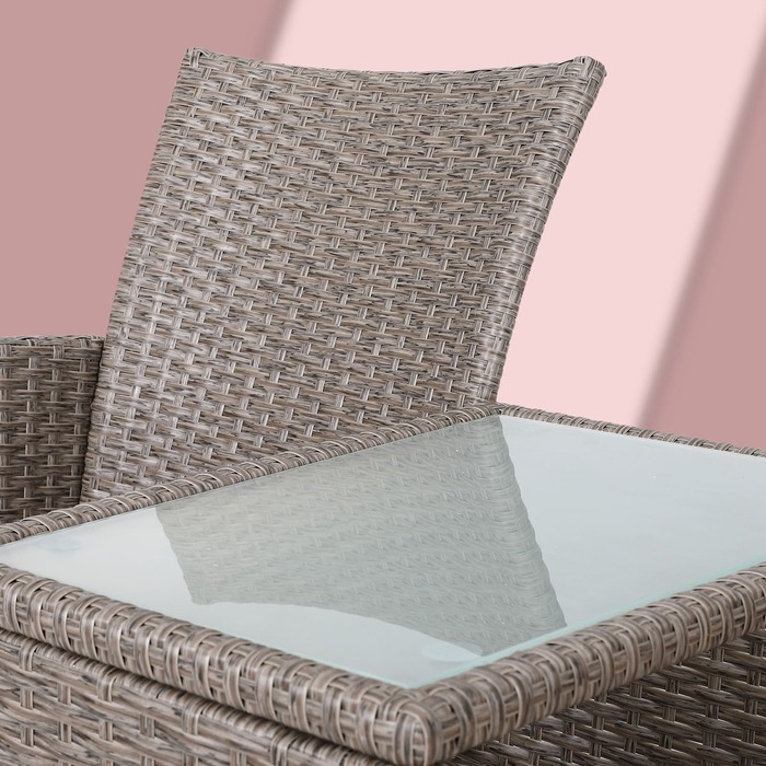 Лавка для кіно Poly Rattan кремова 143x55x88см