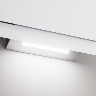 Похила витяжка для кухні CIARRA CBCS6765C 60 см, сталь та скло, білий/сріблястий, 580 м³/год, з вугільним фільтром CBCF055, сенсорне керування, настінний монтаж, клас A+
