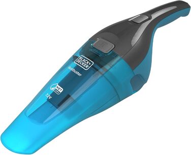 BLACK+DECKER 2-в-1 ручний пилосос для вологого і сухого прибирання, 7.2В, насадка-гумова ліпа для вологого прибирання, прозорий контейнер, зарядна станція з кріпленням на стіну, щітка, модель WDC215WA