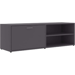 vidaXL ТВ тумба з дверцятами та полицями, сіра, 120x34x37 см, ДСП