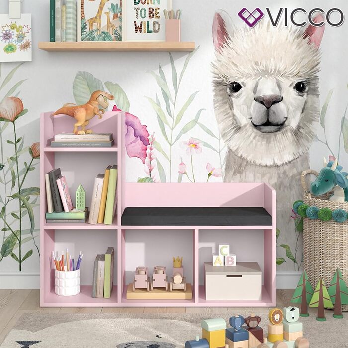 Дитяча полиця Vicco Luigi, рожева, 107.2 x 88.6 см, без коробок