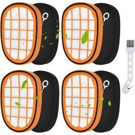 Комплект з 4 фільтрів для пилососів Philips SpeedPro Max Aqua (моделі FC6812, FC6813, FC6822, FC6823, FC6826, FC6723/01, FC6901-FC6904, XC7042/01, XC8045/01, XC8147/01), сумісні з Philips FC5005/01, змінні HEPA-фільтри Rebirthcare