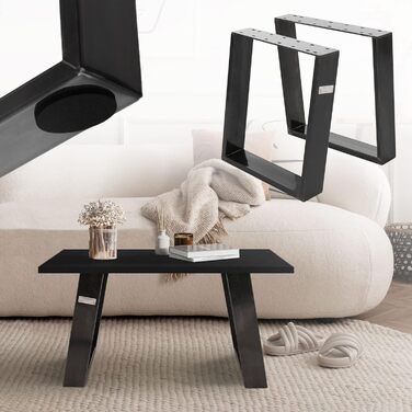Комплект з 2-х металевих ніжок для столу ML-Design, 80° нахил, 40x43 см, індустріальний стиль, сталеві підставки для меблів, ніжки для лавки
