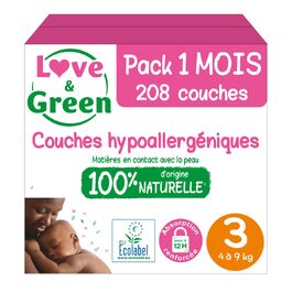 Екологічні підгузки Love & Green, розмір 3, набір на 1 місяць