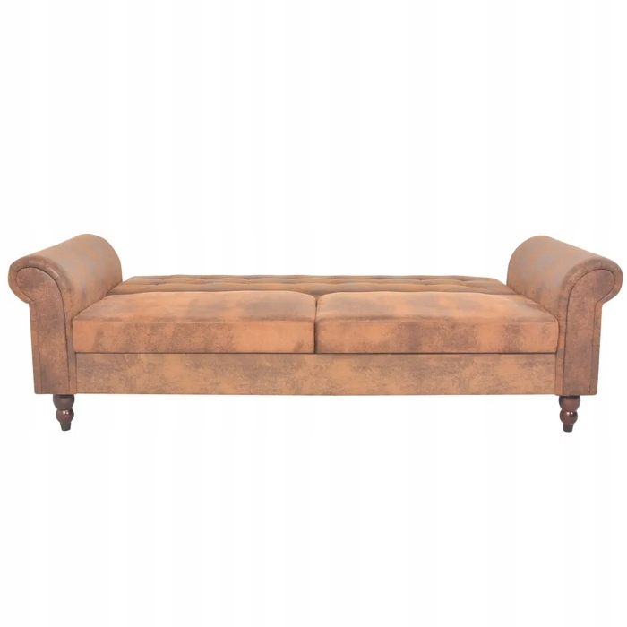 Розкладний 2-місний диван Chesterfield, коричневий, 196x58x82 см