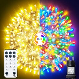 Світлодіодна гірлянда для вулиці 35м, 300 LED вогників для новорічної ялинки та декору (теплий білий/кольоровий)
