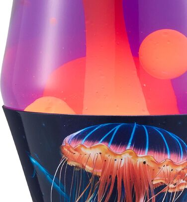 Класична лавова лампа Lava The Original Lamp Warped Rainbow (36.8 см) — жовтий віск та синя рідина, декоративний світильник Liquid Motion