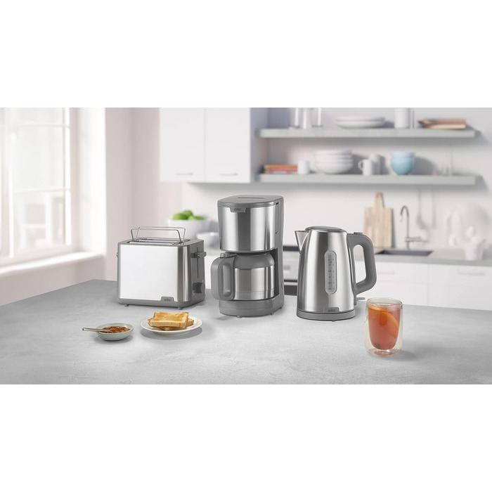 Кавоварка Braun PurShine KF1505GY з термос-кавником, фільтраційна, система OptiBrew, антикрапельна, авто-відключення, 1,2 л, 1000 Вт, сіра