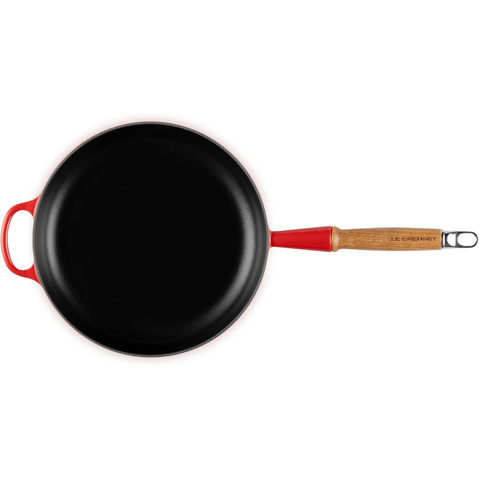 Сковорода Le Creuset Signature з чавуну з дерев'яною ручкою, 24 см, Kirschrot (Вишневий)