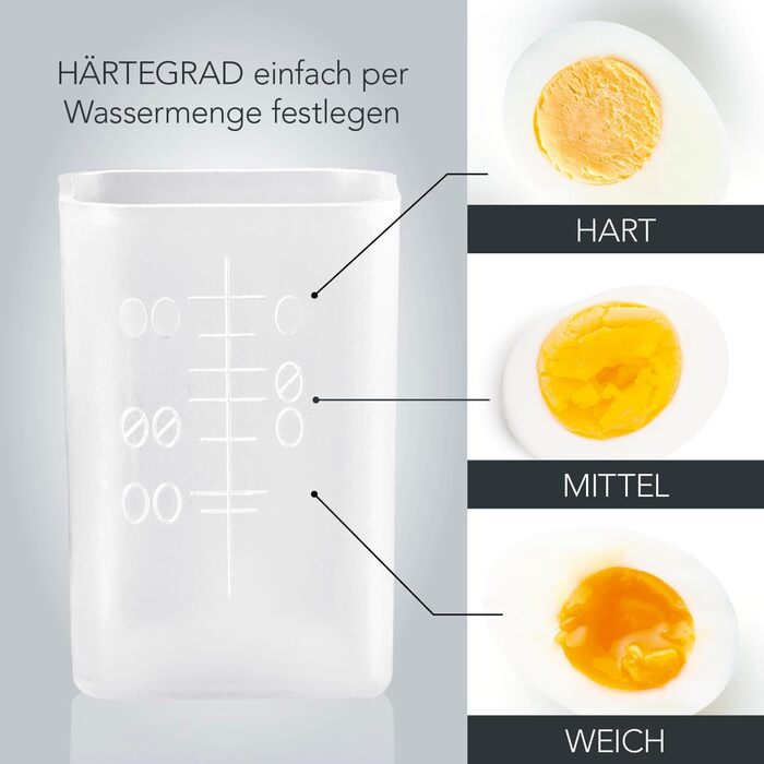 Електрична яйцеварка GOURMETmaxx на 2 яйця, енергозберігаюча, компактна, BPA free, з мірним стаканом і голкою, чорна