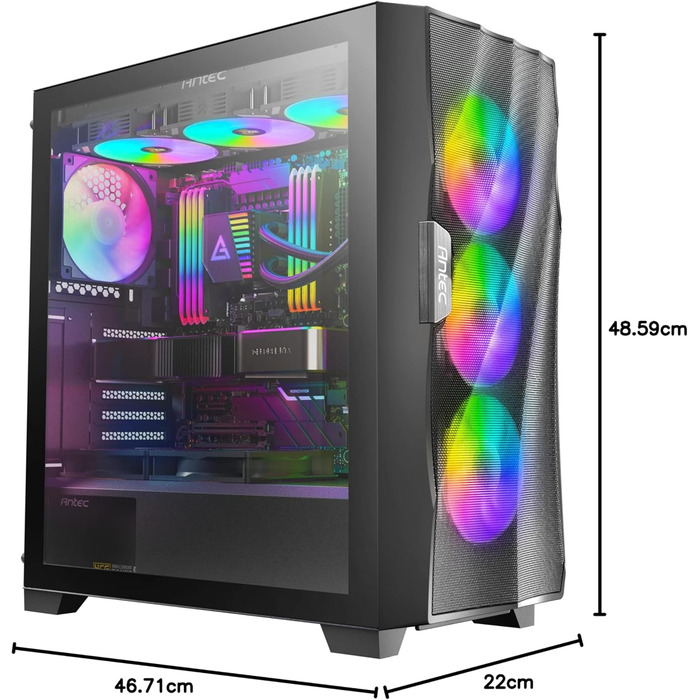 Ігровий корпус Antec DF700 Flux Midi Tower чорний, роздрібна версія, універсальний розмір