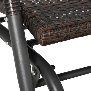 Лавка-гойдалка з поліротангу Outsunny 2-місна, Patio Garden Loveseat, Садова гойдалка зі спинкою, Лавка, Лавка в парку, Коричнева, 70x120x84см