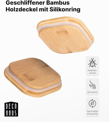 Набір скляних банок для спецій Deco haus® з дерев'яними кришками (10 шт.) - Набір контейнерів для спецій, кухонні баночки, зберігання спецій