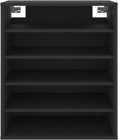 Взуттєва шафа vidaXL, 5 полиць, настінна, чорна, 60x35x70 см, ДСП, органайзер для взуття
