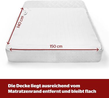 Електричний підігрівальний матрац Silentnight Comfort Control 140x150 см, підігрівальна ковдра з 3 рівнями температури, швидкий нагрів, з можливістю прання