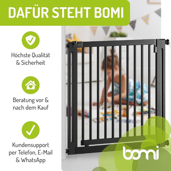 Захисний бар'єр для дверей BOMI з дерева (PEFC) 20 см, без свердління, кут 90°, чорний