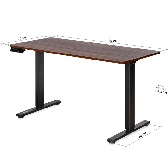 Стіл Mealux PowerDesk Duo XL Walnut (арт. EVO-252 Duo Walnut/B)