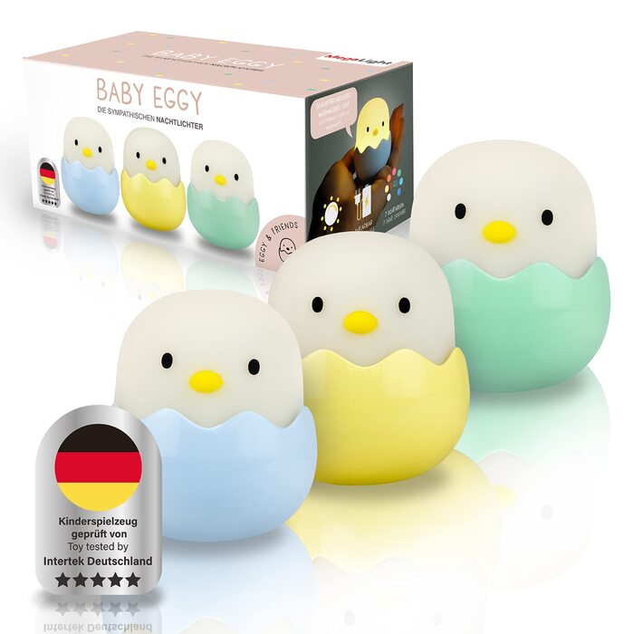 Нічник дитячий LED MegaLight Eggy 3 шт. з USB зарядкою, диммер, безпечний для немовлят