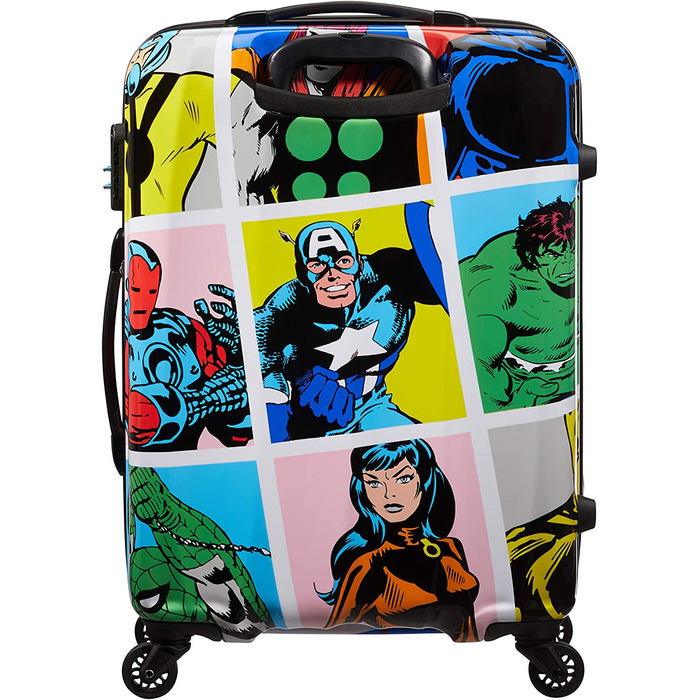 Середня валіза American Tourister Marvel Legends Spinner 65 см, 62,5 л, мультиколор (Marvel Pop Art), для подорожей