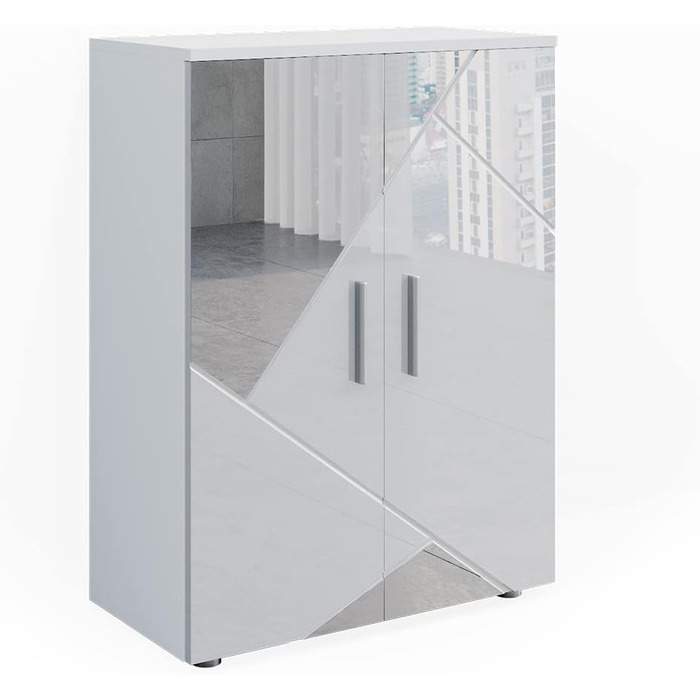 Пенал Vicco Irma, білий глянець з вставками, 60x81 см