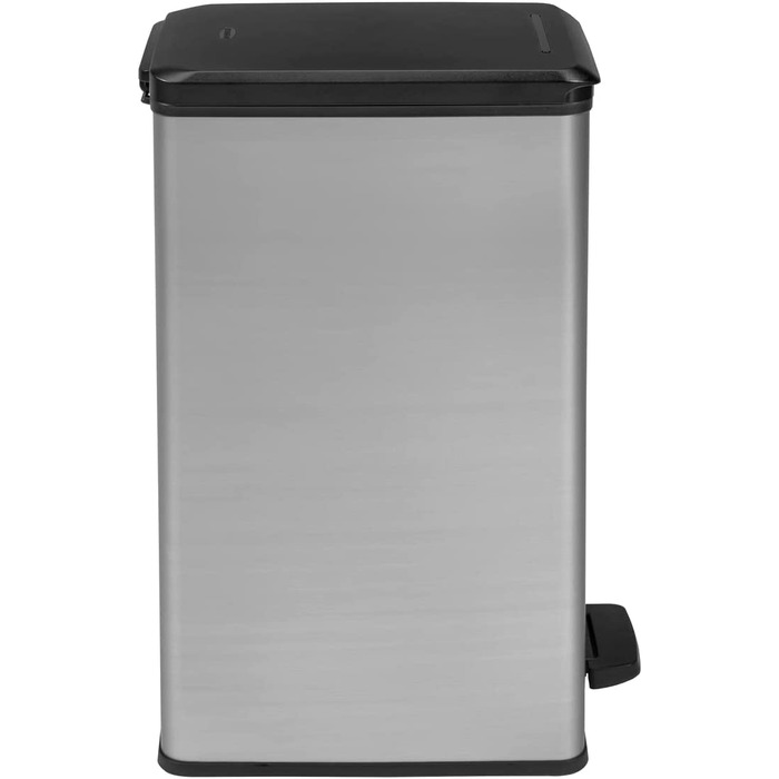 Смітник Curver Deco Slim 40 л, пластик, чорний/металік, 42x25x61 см