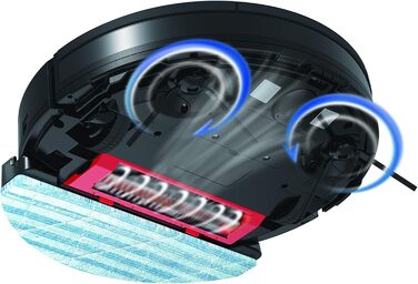 Робот-пилосос Hoover H-GO 300 HYDRO з функцією вологого прибирання для всіх типів підлог і килимів, 5 програм, 120 хв роботи, сенсор перешкод, захист від падінь