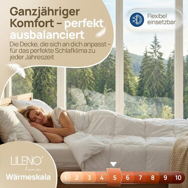 Плед-пухове покривало LILENO HOME Premium 135x200 см – пух 90%, перо 10%, Made in Germany, Oeko-Tex, 60°C