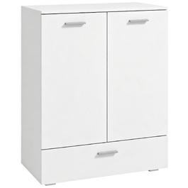 Сучасна бічна тумба (sideboard), окрема шафа для зберігання з шухлядою та регульованою полицею, біла