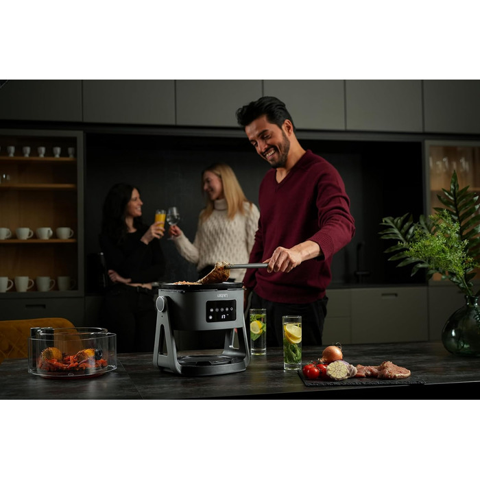 Аерофритюрниця Lauben Glass&Grill 3в1 5500BG, 5,5 л, скляний кошик, 6 програм, гриль і сковорода