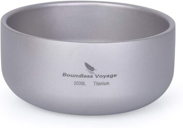 Титановий подвійний миска Boundless Voyage для дорослих і дітей, для кемпінгу, рисова миска, модель Ti15145B