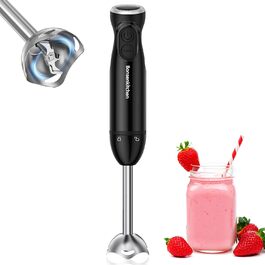 Блендер-пюре Bonsenkitchen HB3201, 1000 Вт, електричний, нержавіюча сталь, ручний міксер для дитячого харчування, супів, смузі, пюре, соусів, чорний