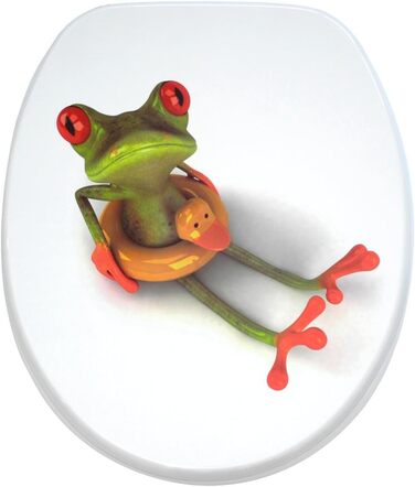 Сидіння для унітазу Sanilo з мікроліфтом Froggy, легкий монтаж, міцні петлі, преміум якість